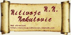 Milivoje Nakulović vizit kartica